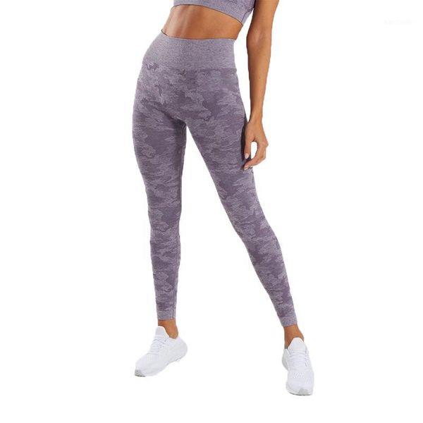 

yoga outfits women's sports pants seamless high waist stretch women hips net red camouflage bottoming1, White;red