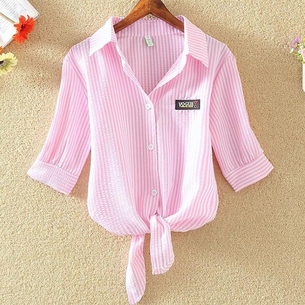 

women shirts blouses striped blouse blusas mujer korean ladies blusas y plus size clothing chemise femme camisa striped mujer, White