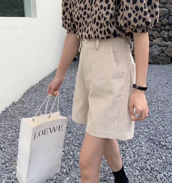 

zosol women's people corduroy high-waisted pants new style korean-style elegant versatile slimming casual knee length1, Black;white