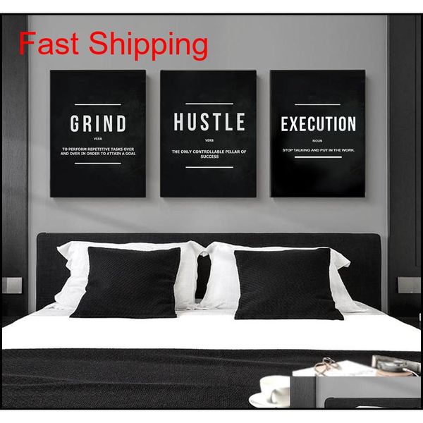 

grind hustle execution motivational quote posters and prints on canvas painting wall art pictures for livi qylqcq packing2010