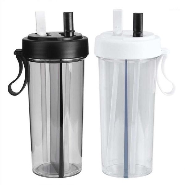 

600ml dual use straw water bottle portable water cup outdoor camping sport cup1