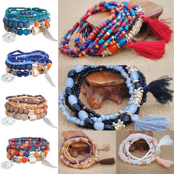 

новый иу национальности аксессуар с bohemian этнических новый многослойный yiwu бисером nationalitybracelet национальности брелок с многосло, Golden;silver