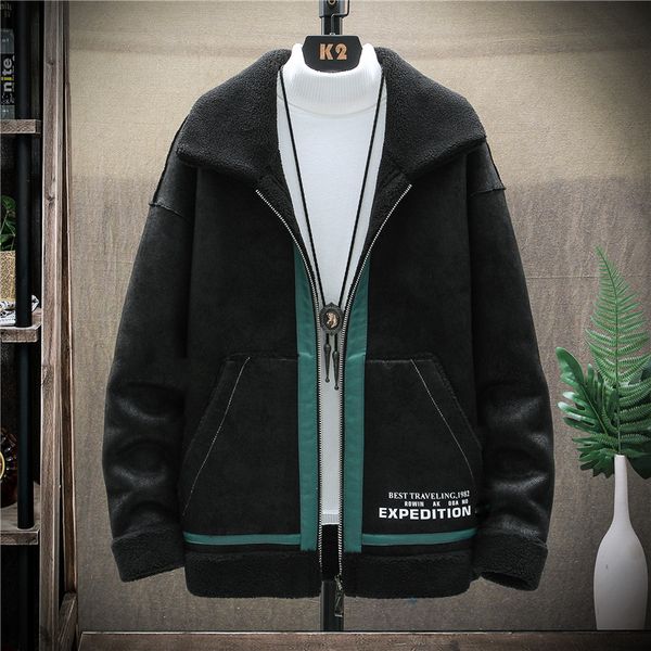 

2021 new jacket black white men's winter thick warm coat woolen blend wpip