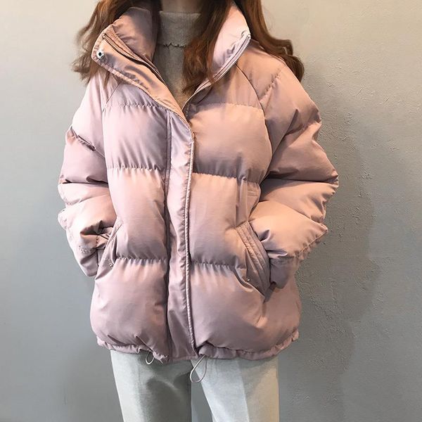 

2020 for women jacket korean clothes pink mujer puffer jackets parkas winter style ropa padded invierno beige casual coat ijglb, Black