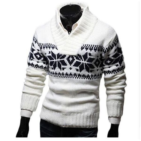 

christmas sweater men autumn jersey navidad hombre jacquard male sweater slim knitted men sweaters men pullovers 201204, White;black