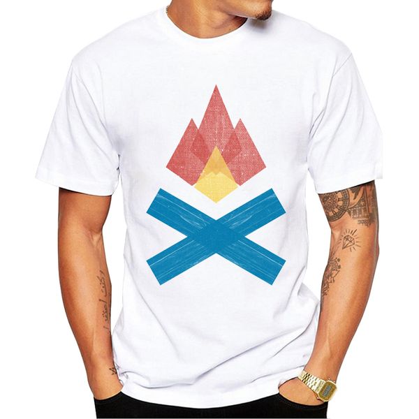 

teehub new arrivals campfire t shirt fashion geometric fire printed short sleeve cool tshirts funny tee sport hooded sweatshirt hoodie