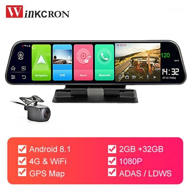 

4g car dvr camera 12" ips rear view mirror gps android 8.1 fhd 1080p dash cam video recorder adas parking monitoring dvr cam1