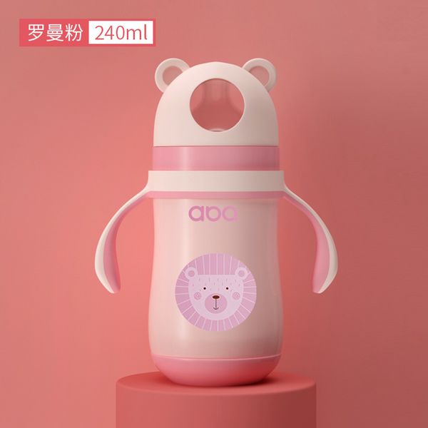 

240ml portable baby bottle feeding cartoon water drink straw water bottle sippy cup learning drinking garrafa feeding ab50np c1002
