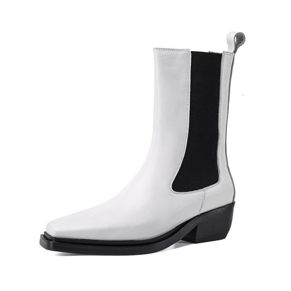 

women 2021 new come heels from toe foot genuine boots for woman solid 387g, Black