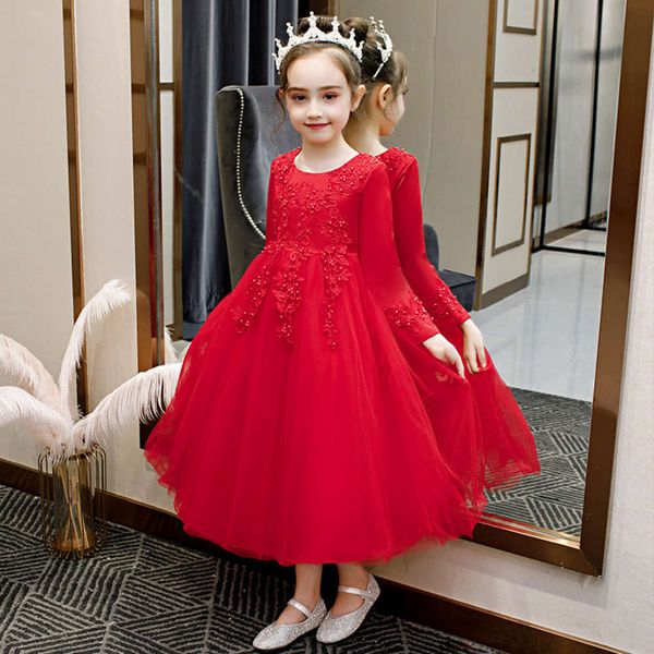 

children's summer girls' 2020 drs new long sve show xsbv, Red;yellow