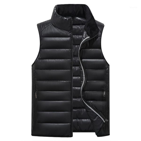 

2018 autunm winter men cotton padded vest male fashion casual baggy waistcoat warm sleeveless jacket plus size cyl1, Black;white