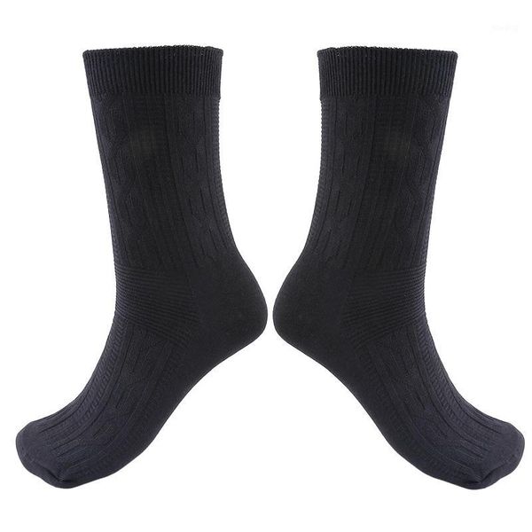 

5pair/pack men's business socks male socks solid color striped spiral men's clothing accessories1, Black