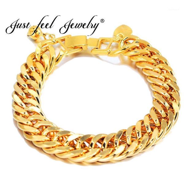 

just feel fashion 8"20cm bracelet gold color curb cuban link chain bangles womens mens copper hip hop party punk rock jewelry1, Black