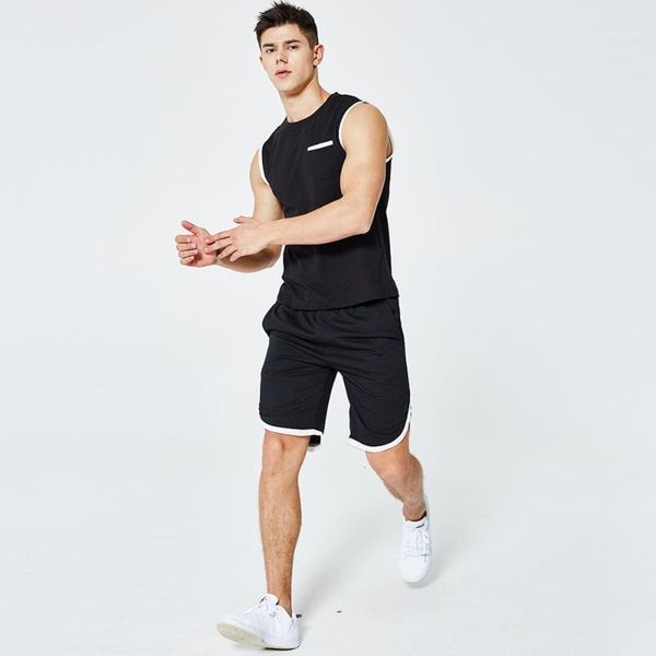 

running sets 2 pcs/set men's tracksuit gym fitness badminton sports suit clothes jogging sport wear exercise workout set sportswear1, Black;blue