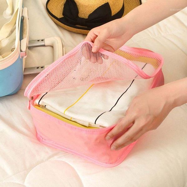 

portable 6pcs/set storage bag luggage clothes tidy storage pouch travel organizer case pratical waterproof underwear organizer1