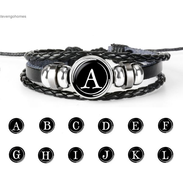 

time handmade a-z26 english multi-layer alphabet braided bracelet jewelry, Silver