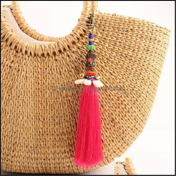 

keychains fashion accessories 1pc red yellow tassel for women bag hanging keyring bohemian jewelry drop delivery 2021 uywtk, Silver