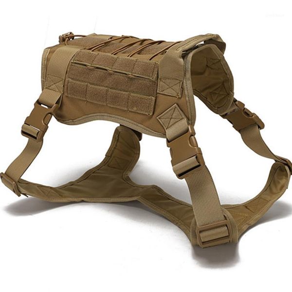 

outdoor t-shirts dog harness waterproof fabric buckles quick fastening tape handle molle system training outdoors vest1, Gray;blue