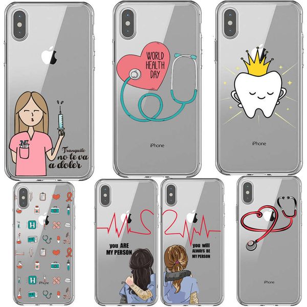 

sesoft protective case with , nurse and heartbeat cartoon, suitable for vip 12 mini 11 pro max se 2020 x xr xsvgt
