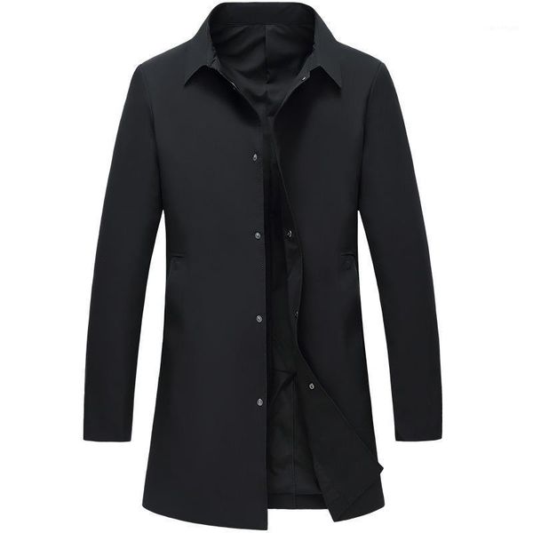 

british style men fashion business casual trench jacket men's leisure slim fit single breasted medium length coat male size 4xl1, Tan;black