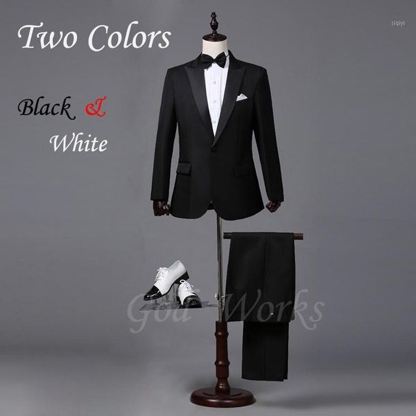 

mens white suits wedding groom black tailor blazer wedding for men suit 2 colors 7 size groomsmen1, White;black