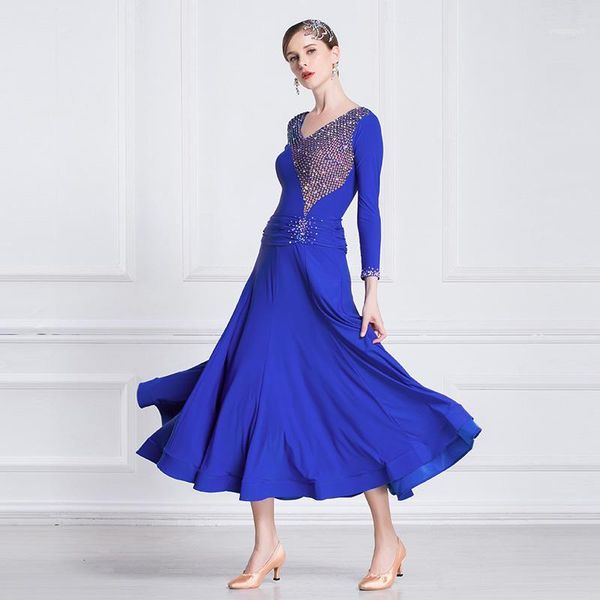 

the new national standard modern dance clothing big pendulum dress practice clothing ballroom dancing waltz-m18183-11, Black;red