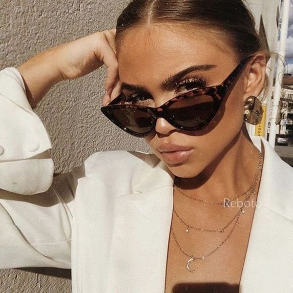 

small cooyoung cute women retro cat eye sunglasses black white triangle vintage ladies sun glasses red female uv400