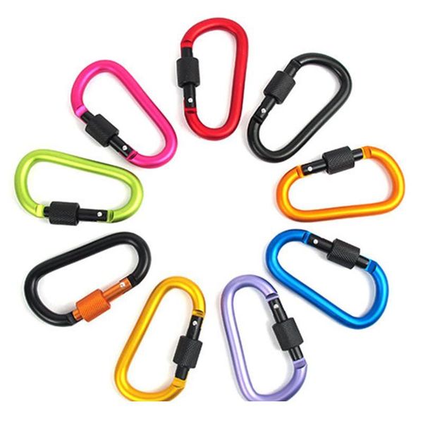 

5pcs fashion aluminum carabiner d-shape key chains clips hooks outdoor buckle keychain wild key ring key co bbyegp