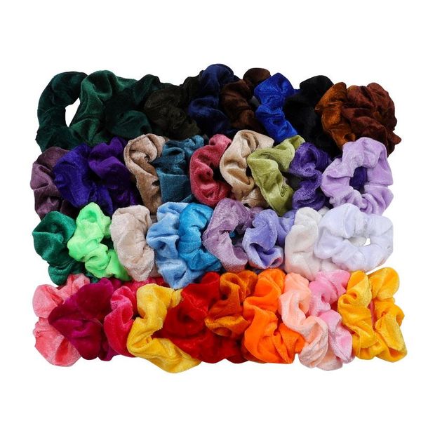 

новый hairband velvet волос scrunchie волос tie девочки аксессуары для волос для женщин цвет хвостик держатель мода резинка 8pc wmtyml, Slivery;white