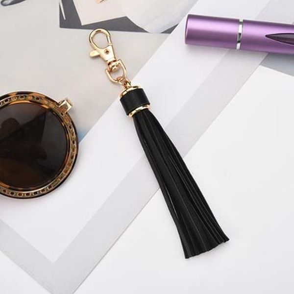 

fashion pu leather tassel women keychain bag pendant alloy car key chain ring holder retro jewelry acessory eh388 h sqcmkp, Silver