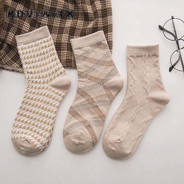 

happy houndstooth women cotton socks ladies kawaii striped needle harajuku female warm sock womens fashion funny gifts funky sox1, Black;white