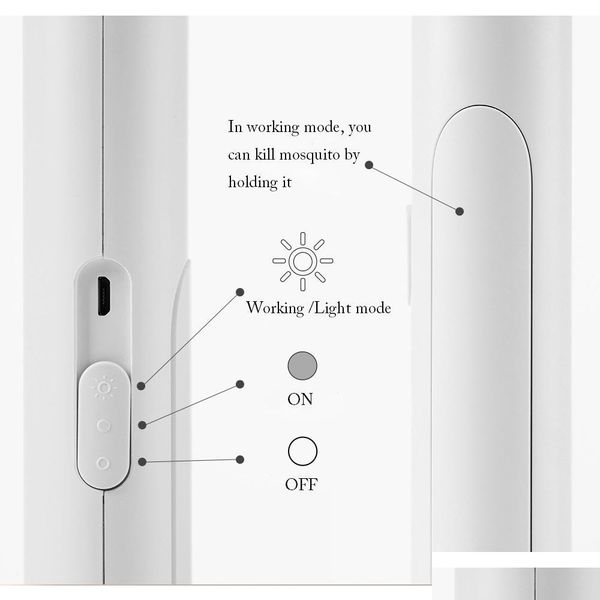 

xiaomi youpin electric mosquito swatter rechargeable led electric insect bug fly mosquito dispeller killer qyljcz garden2010