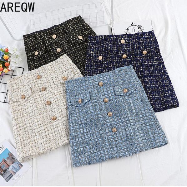 

skirts a475 graceful ins skirt female style for autumn and winter high waist hip woolen short, Black