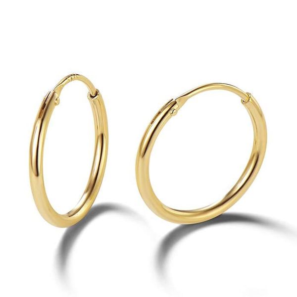 

yellow gold filled 20mm round hoop earrings, Golden;silver