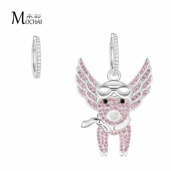 

trend new asymmetrical pig earrings white color and pink color temperament personality earrings zk501, Golden;silver