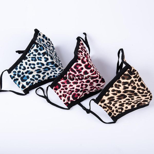 

women leopard designer masks face breathable mouth mask earloop outdoor masks anti dust cotton cloth mouth cover fy0072