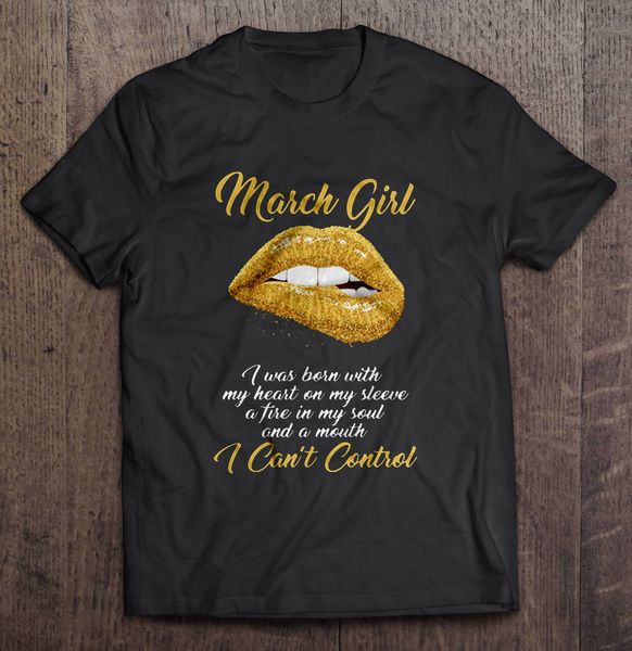 

shirtmarch girl i was born with my heart on my sleeve and a mouth i can't control gold lips version women sport sweatshirt hoodie t shi