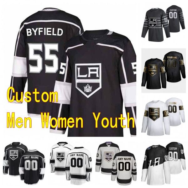 

2020 2021 los angeles kings hockey 55 quinton byfield mark alt troy grosenick boko imama austin strand olli maatta brad morrison custom, Black;red