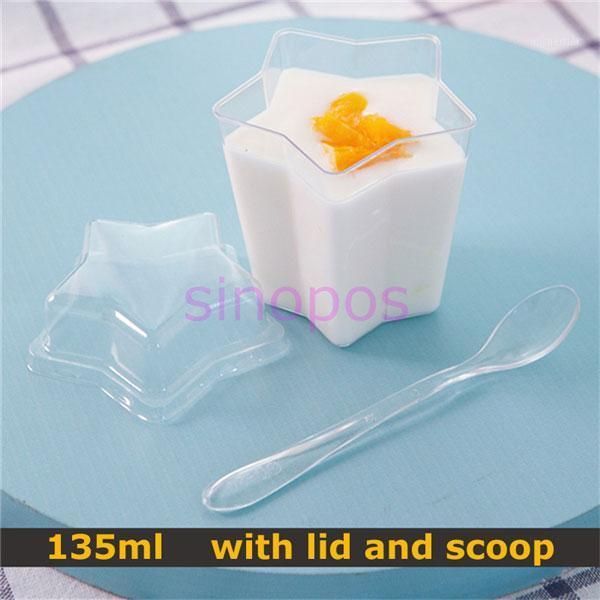 

other festive & party supplies 10pcs transparent plastic star shape cake/mousse cups, clear sweet packing box with lid and scoop, sp011