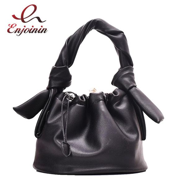 

unique fold portable bucket bag ladies fashion solid color shoulder bag 2020 trendywomen purses autumn and winter shoulder