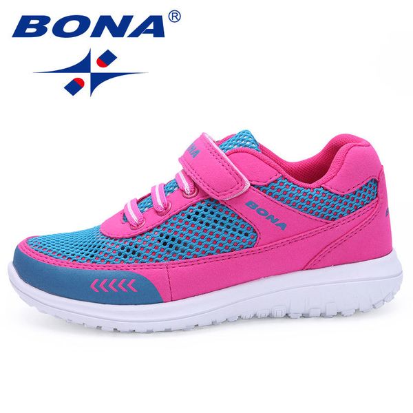 

bona new arrival fashion style children casual mesh upper boys & girls shoes breathable light soft walking ing, Black;red