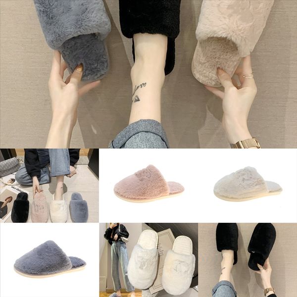 

krkgy slippers women fur slippers rainbow fur slides sandals fox plush slipper for kid fur real fluffy raccoon home ladies sweet cute, Black