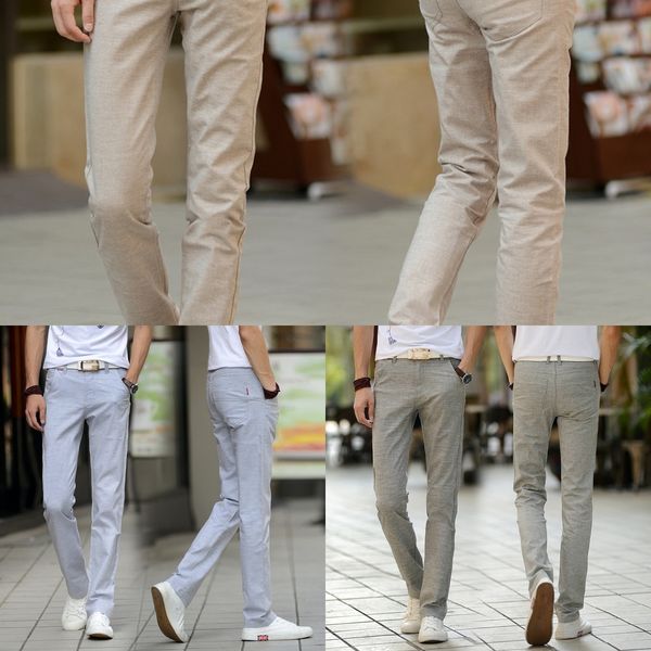

rily2 2020 вскользь pantscotton льняные брюки летом случайные хлопка льняной chinos конопли мужские брюки потерять бизнес тонкие моды мужски, Blue
