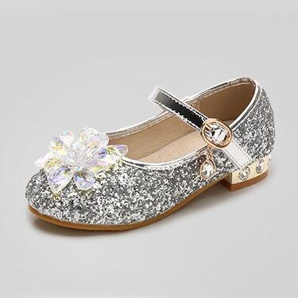 

новые детские кожаные ботинки для девочек принцессы rhinestone высоких каблуках кристалл обувь детские малыш студенческие дети одиночные обу, Black