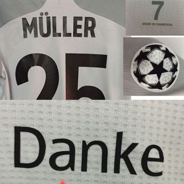 

2020 match worn playe issue lewandowski gnabry muller kimmich martinez with danke match details soccer patch