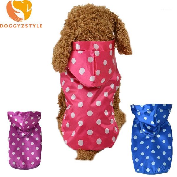 

wave ponit printed dog raincoat clothes waterproof coat costumes for small dogs chihuahua hoodies jacket apparel doggyzstyle1