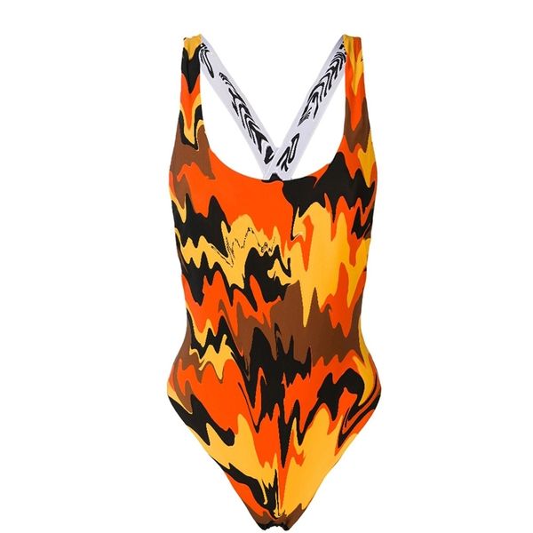 

2020ss swimsuit women's conservative printing one piece swimsuit bikini new style 8x8f, White;black