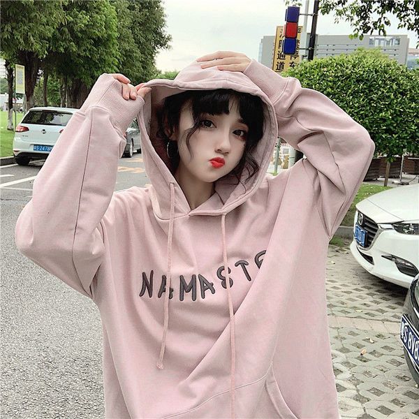 

fine-embroidered 2021 new manner hoodies the women long fall drops female sweatshirts streetwear hoodie foqc, Black