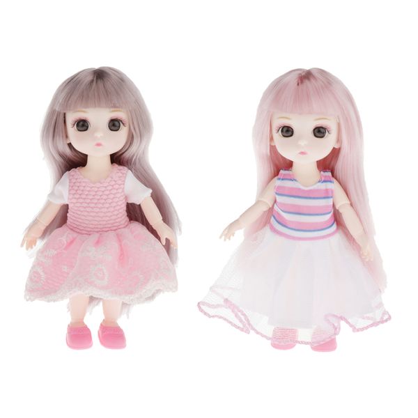 

2 шт cute 16см bjd обувь одежда подвижная шарнирная кукла diy рдц