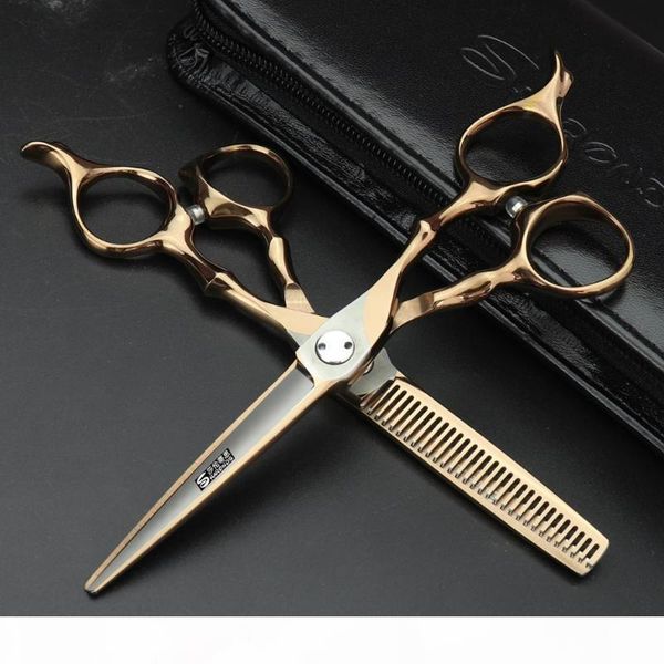 

6 inch hairdressing scissors hair professional japan steel barber cutting thinning scissors set hair shears salon jp440c